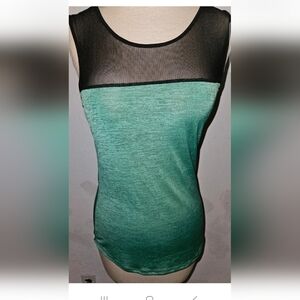 Women's Daily Special Green and Black Blouse Small Workout Or Casual Wear Top